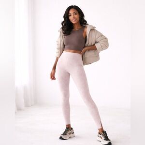 Athleta Sculpted Luxe Leggings S Petite Beige Taupe High Rise Zip Ankle